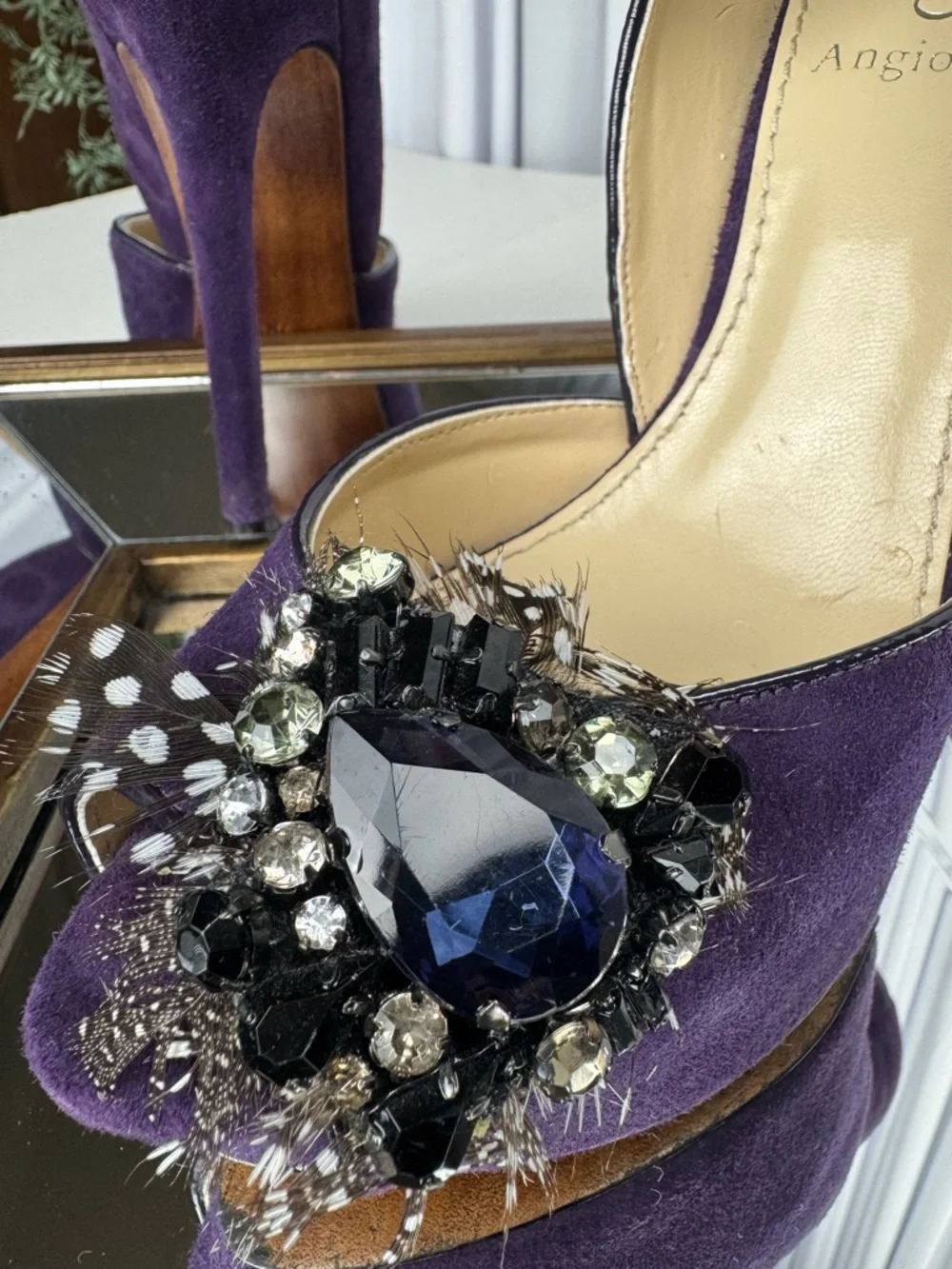 Enzo Angiolini Thaddea Suede Platform Peep-Toe Pumps